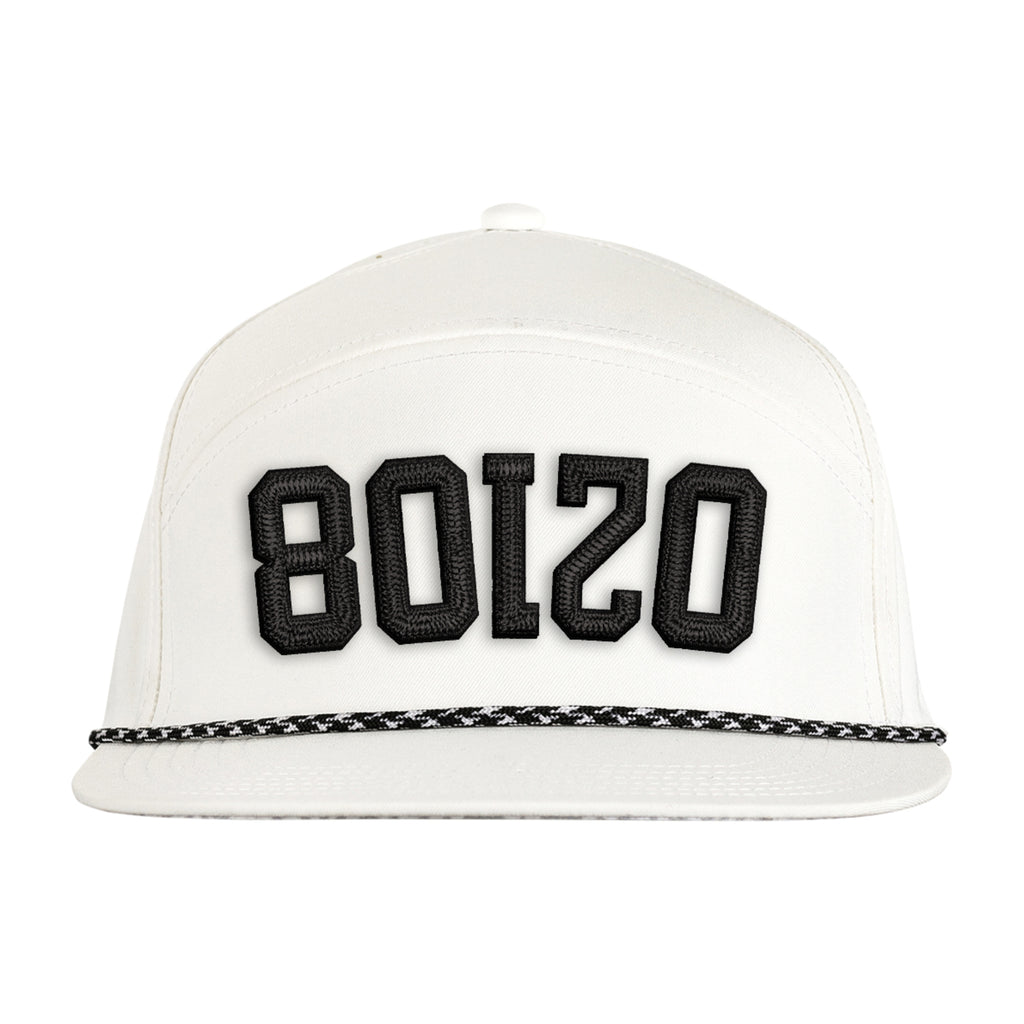 Ahead Zurich Flat Bill Cap with Rope Detail Transfer - White - View 2
