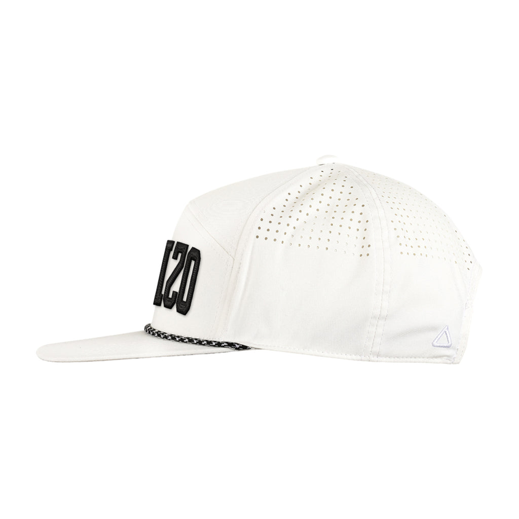 Ahead Zurich Flat Bill Cap with Rope Detail Transfer - White - View 3