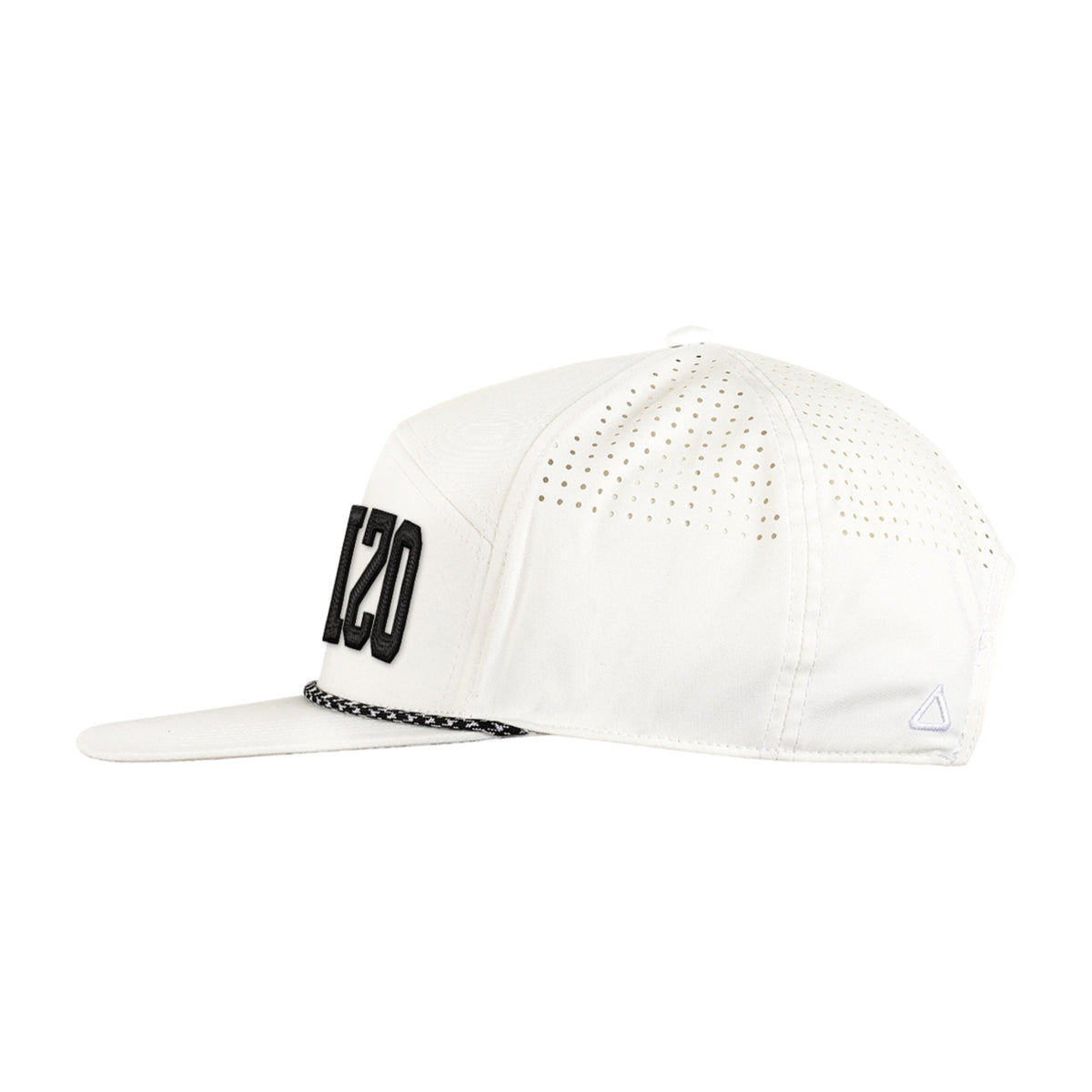Ahead Zurich Flat Bill Cap with Rope Detail Transfer - White - View 3