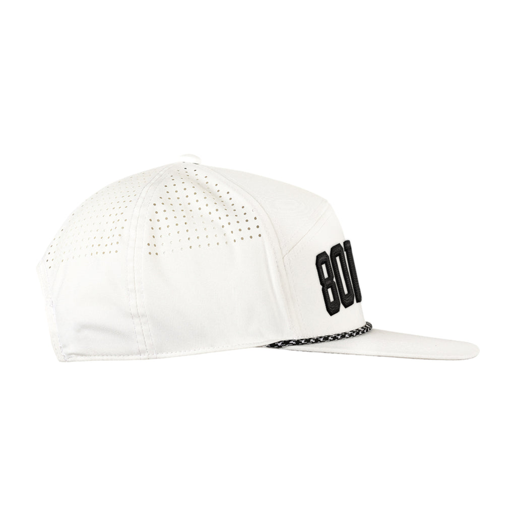 Ahead Zurich Flat Bill Cap with Rope Detail Transfer - White - View 4