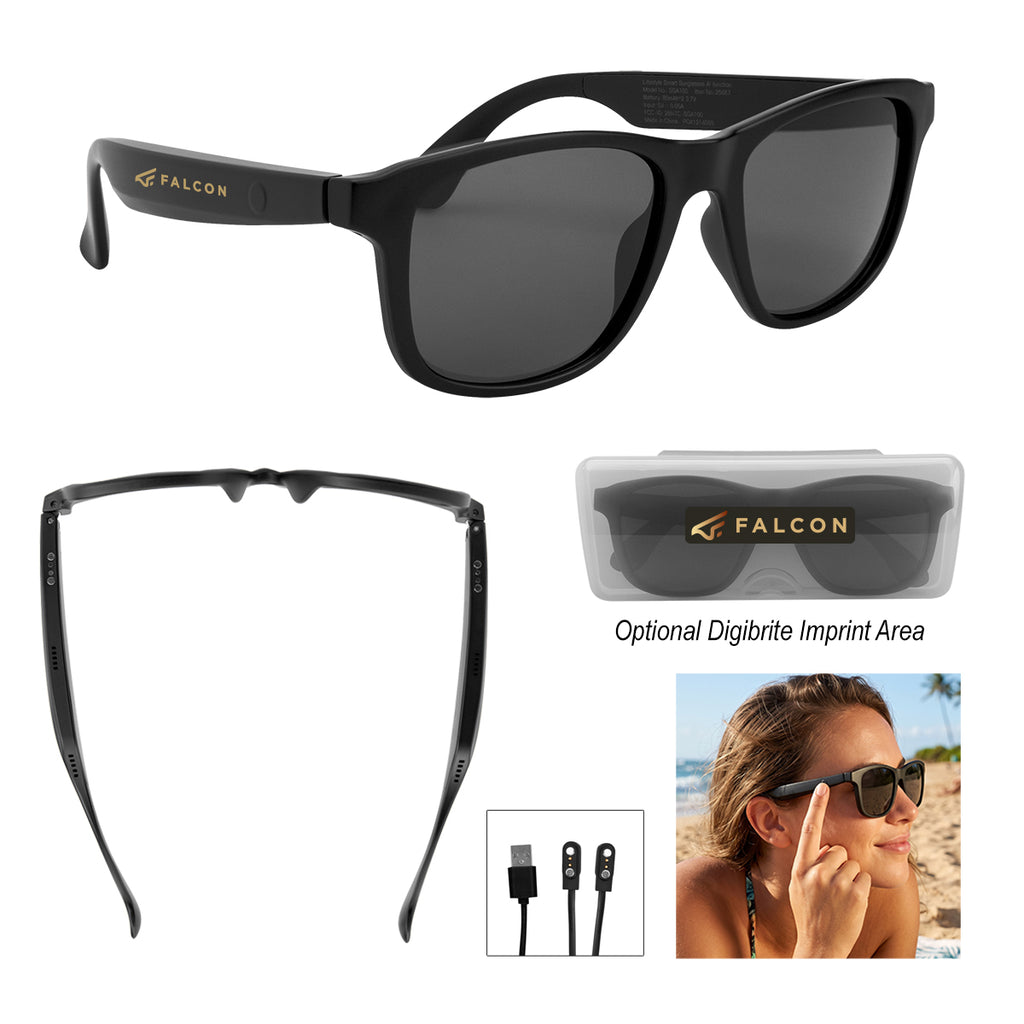 AI Translator Sunglasses with Built-In Speaker, Branded - AI Translator Sunglasses With Speaker