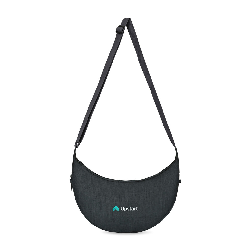 Alba Expandable Sling Bag in Recycled PET Embroidery - Black Sand - View 1