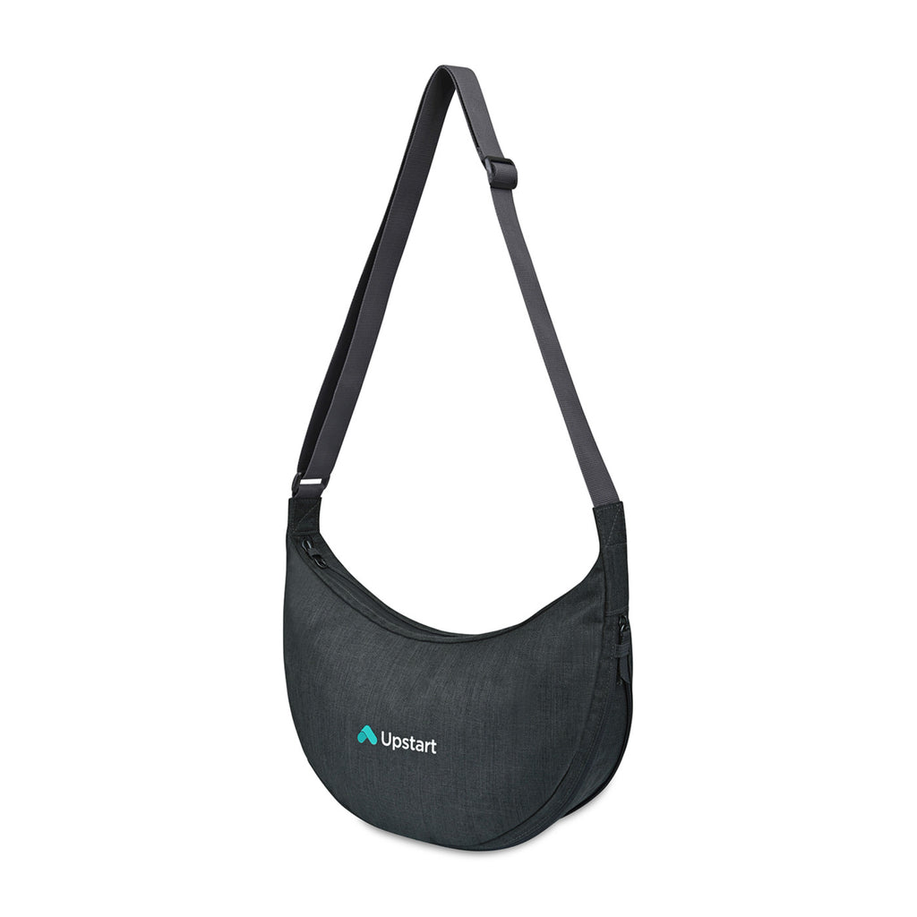 Alba Expandable Sling Bag in Recycled PET Embroidery - Black Sand - View 4
