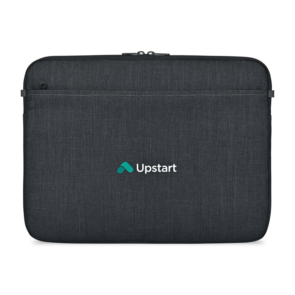 Alba Laptop Sleeve in Recycled PET, 16 Inch Embroidery - Black Sand - View 1