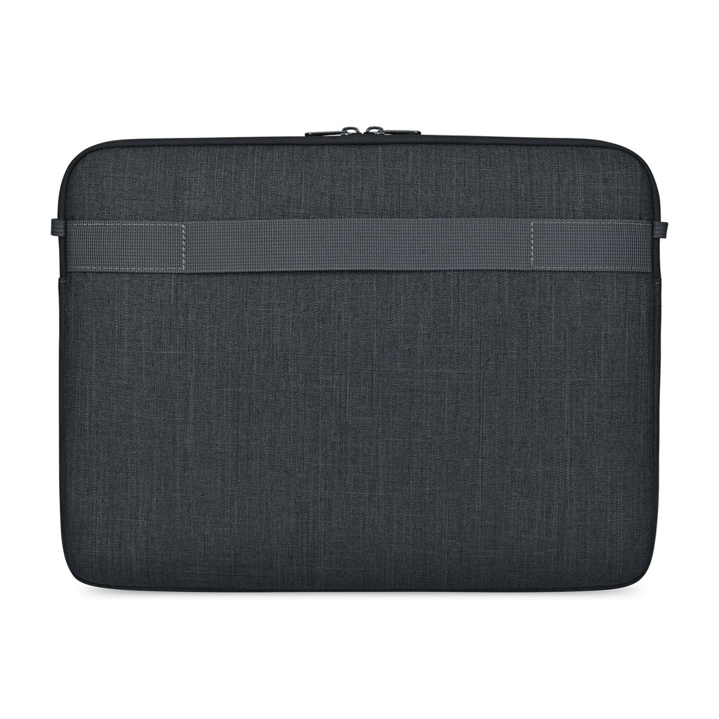 Alba Laptop Sleeve in Recycled PET, 16 Inch Embroidery - Black Sand - View 3