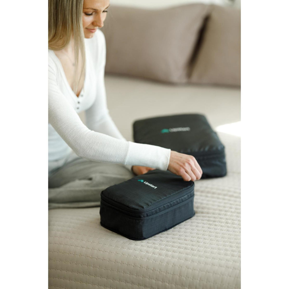 Alba Recycled Compression Packing Cube Set, Medium and Large - Black Sand - View 7