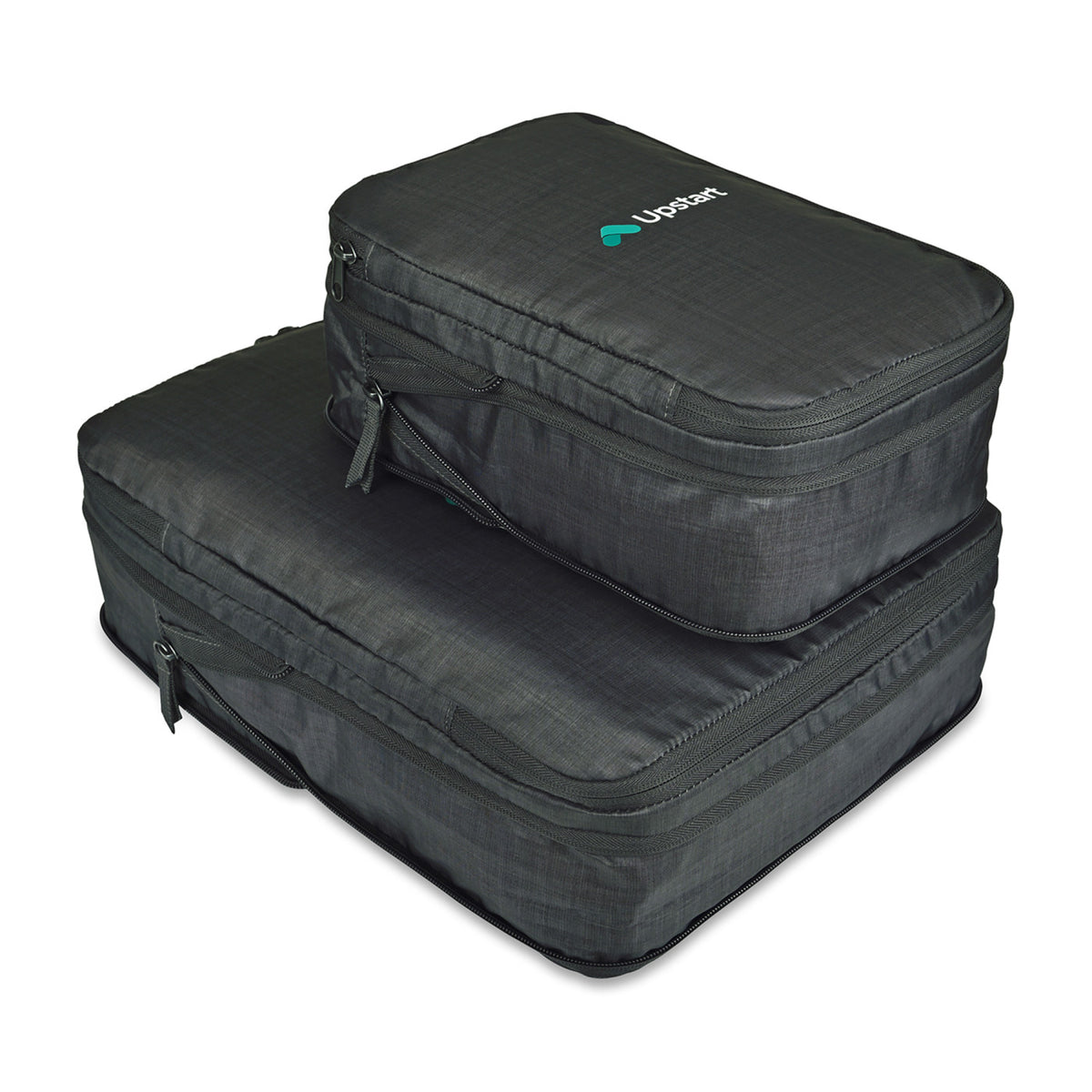 Alba Recycled Compression Packing Cube Set, Medium and Large Embroidery - Black Sand - View 4