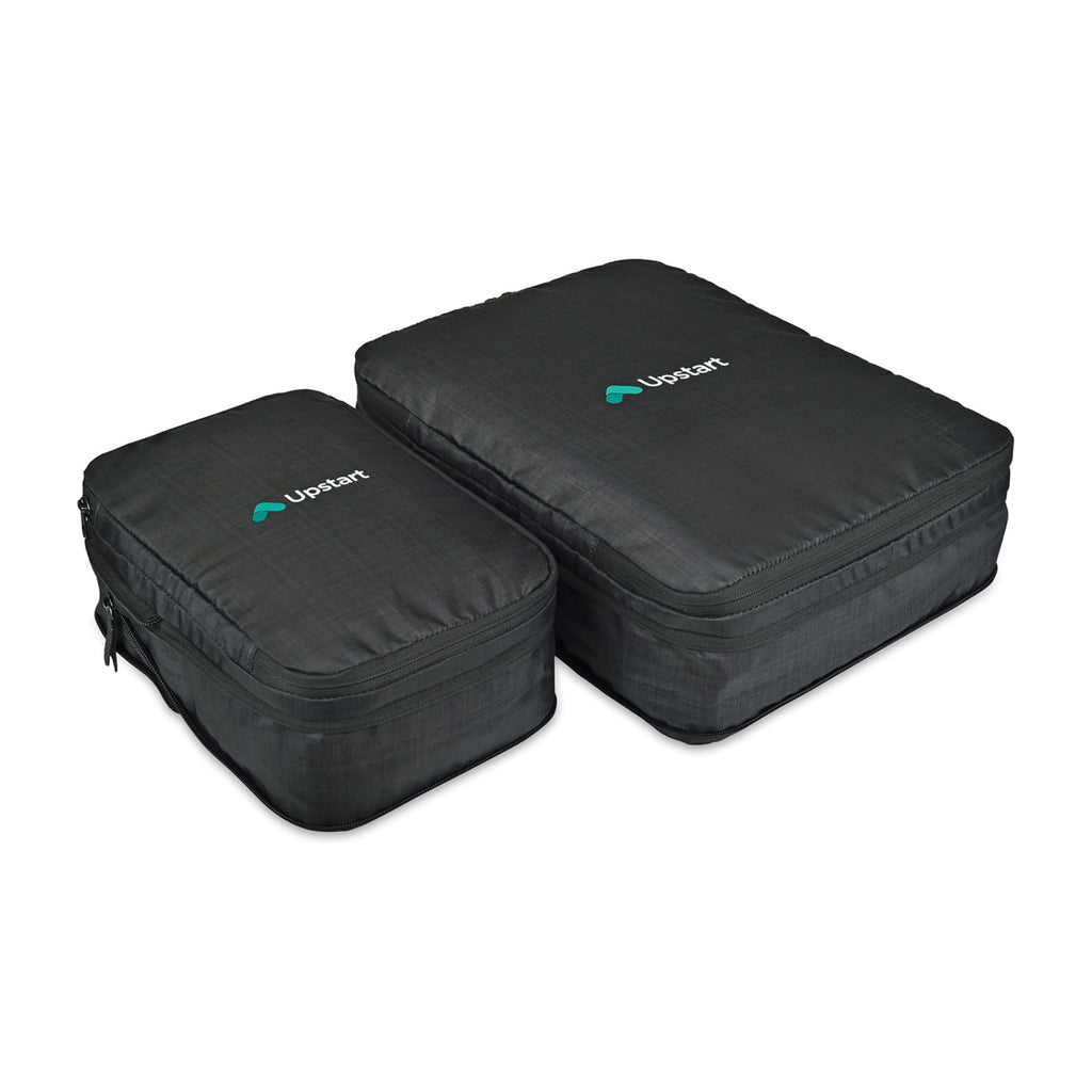 Alba Recycled Compression Packing Cube Set, Medium and Large Embroidery - Black Sand - View 5