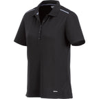 Albula Polo with Contrast Collar for Women Embroidery - Black/Steel Grey - Front Flat