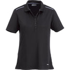 Albula Polo with Contrast Collar for Women Embroidery - Black/Steel Grey - Front
