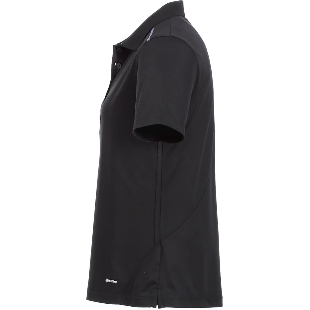 Albula Polo with Contrast Collar for Women Embroidery - Black/Steel Grey - Left Side