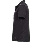 Albula Polo with Contrast Collar for Women Embroidery - Black/Steel Grey - Left Side