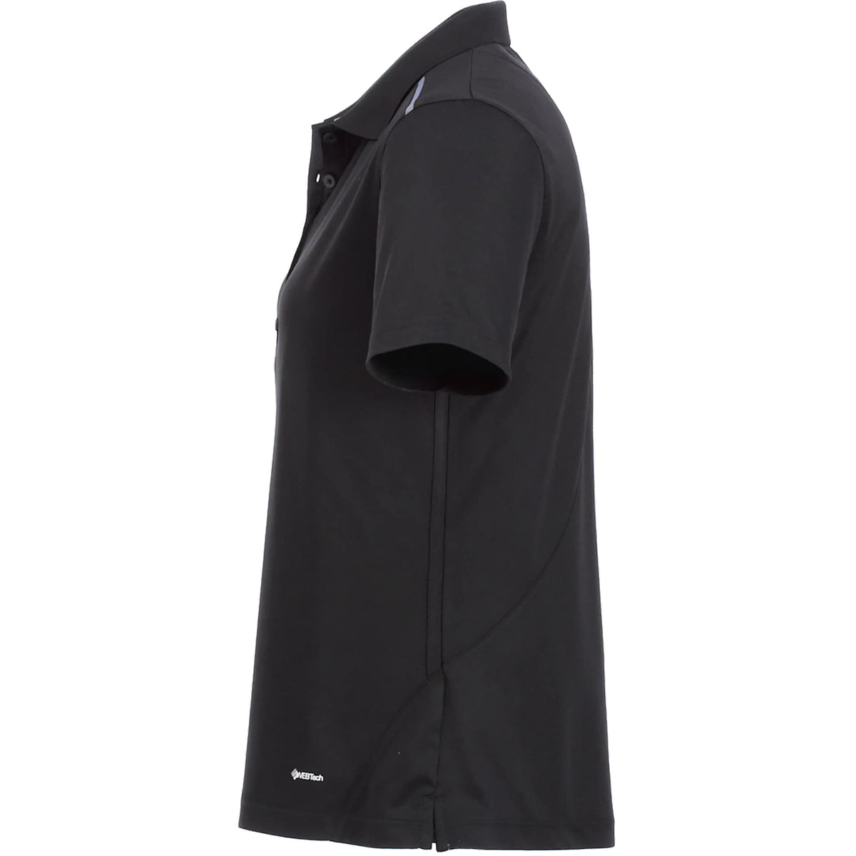 Albula Polo with Contrast Collar for Women Embroidery - Black/Steel Grey - Left Side
