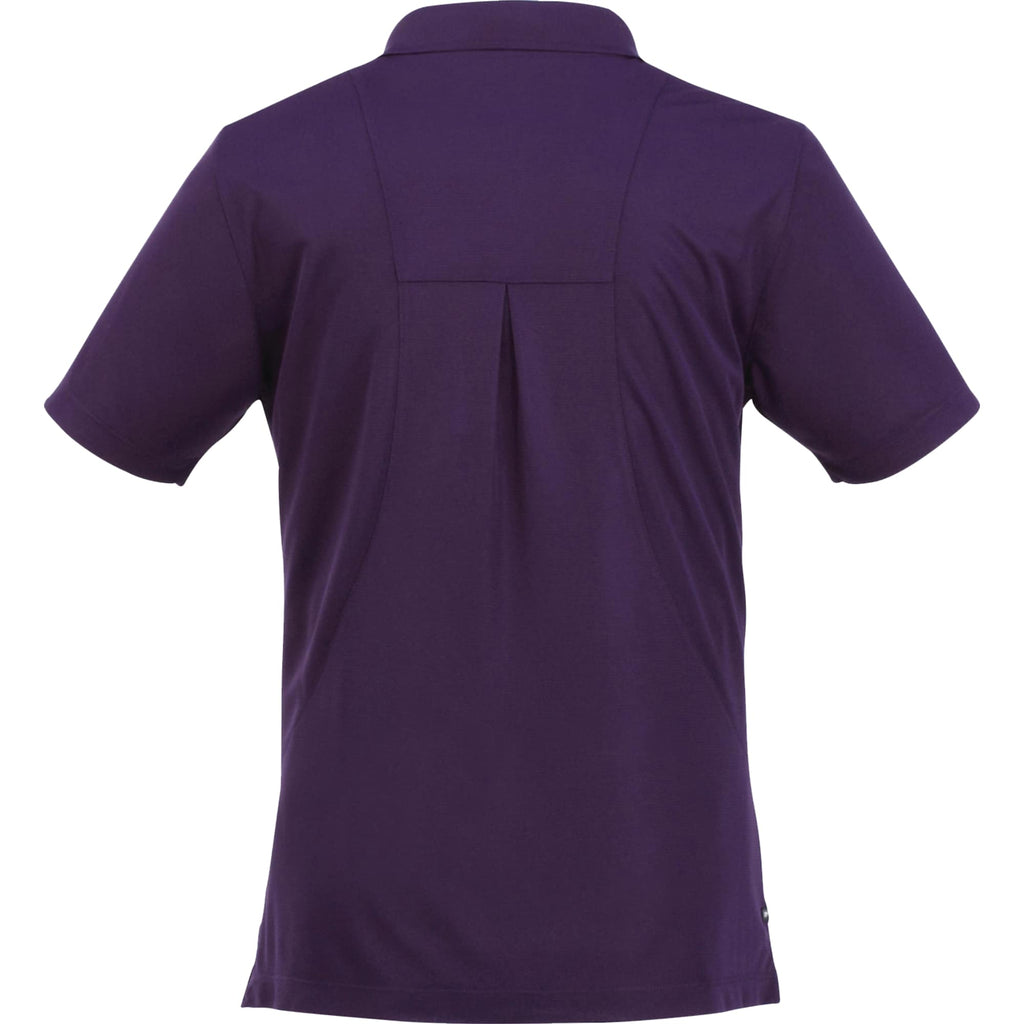 Albula Polo with Contrast Collar for Women Embroidery - Dark Plum/White - Back Flat