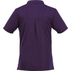 Albula Polo with Contrast Collar for Women Embroidery - Dark Plum/White - Back Flat