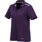 Albula Polo with Contrast Collar for Women Embroidery - Dark Plum/White - Front Flat