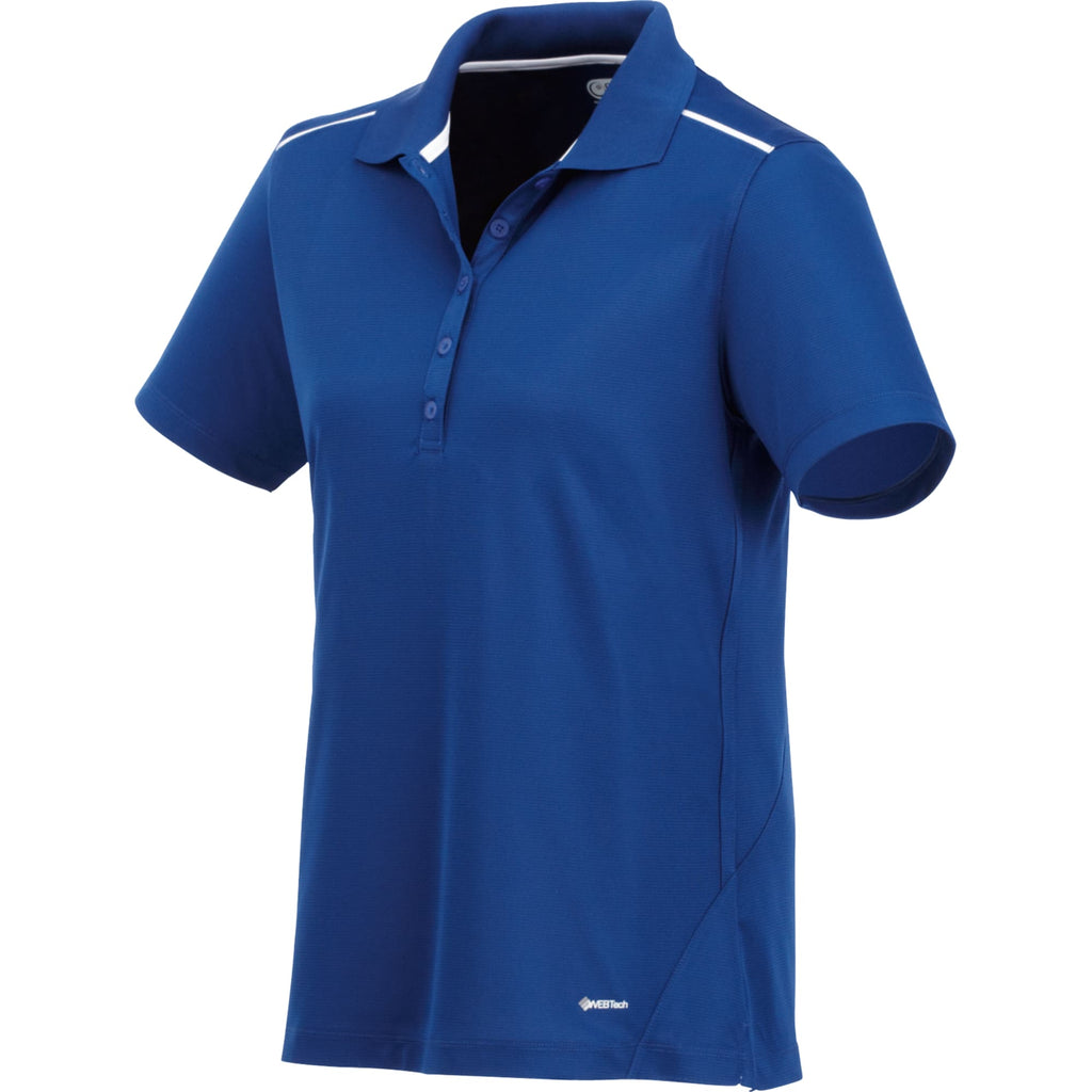 Albula Polo with Contrast Collar for Women Embroidery - Metro Blue/White - Flat 2