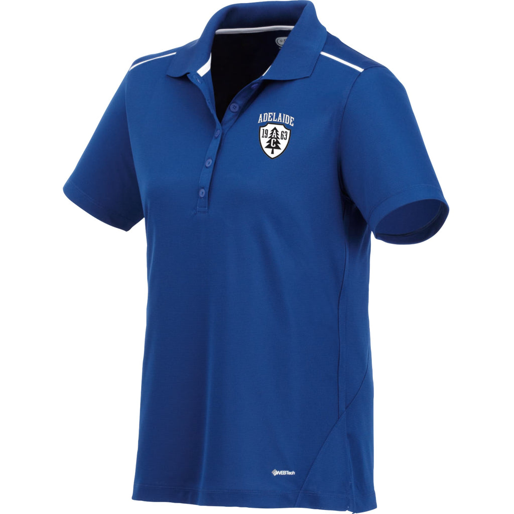 Albula Polo with Contrast Collar for Women Embroidery - Metro Blue/White - Flat
