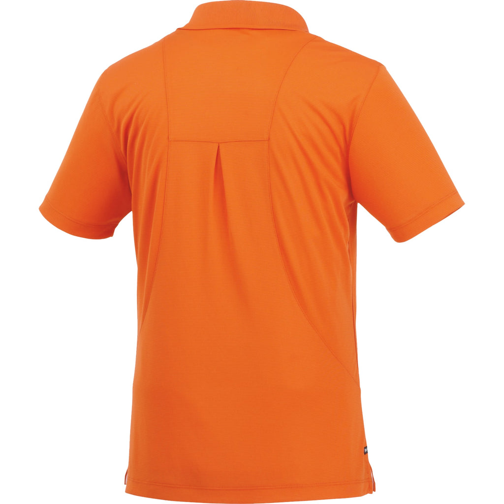 Albula Polo with Contrast Collar for Women Embroidery - Saffron/White - Back Flat 2