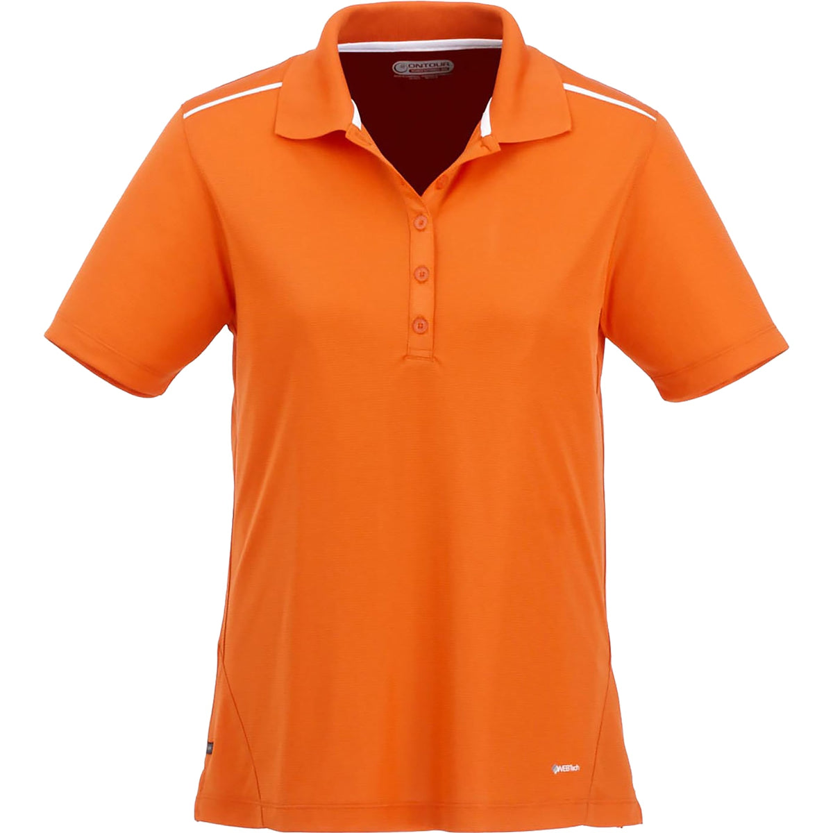 Albula Polo with Contrast Collar for Women Embroidery - Saffron/White - Front