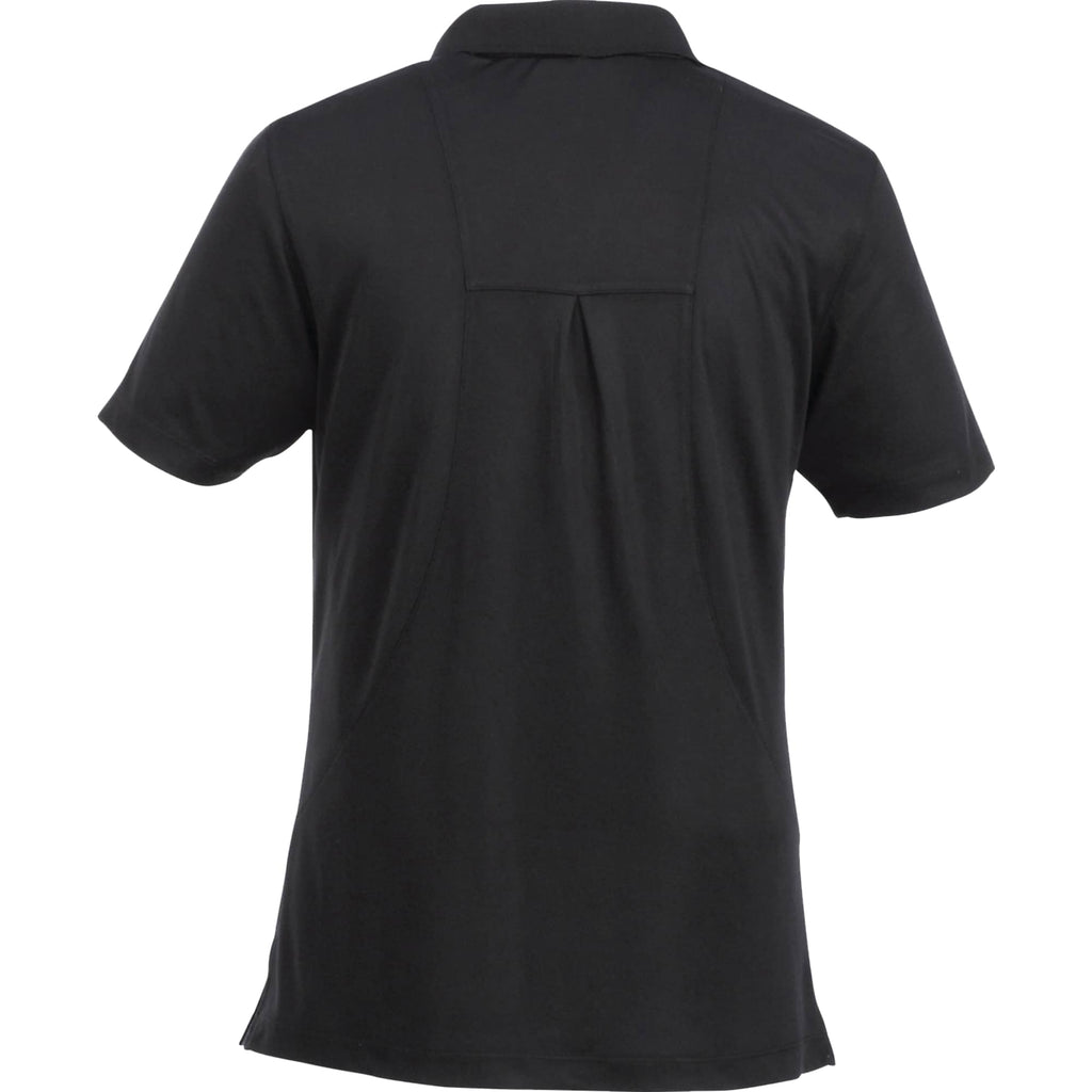 Albula Polo with Contrast Collar for Women Transfer - Black/Steel Grey - Back Flat