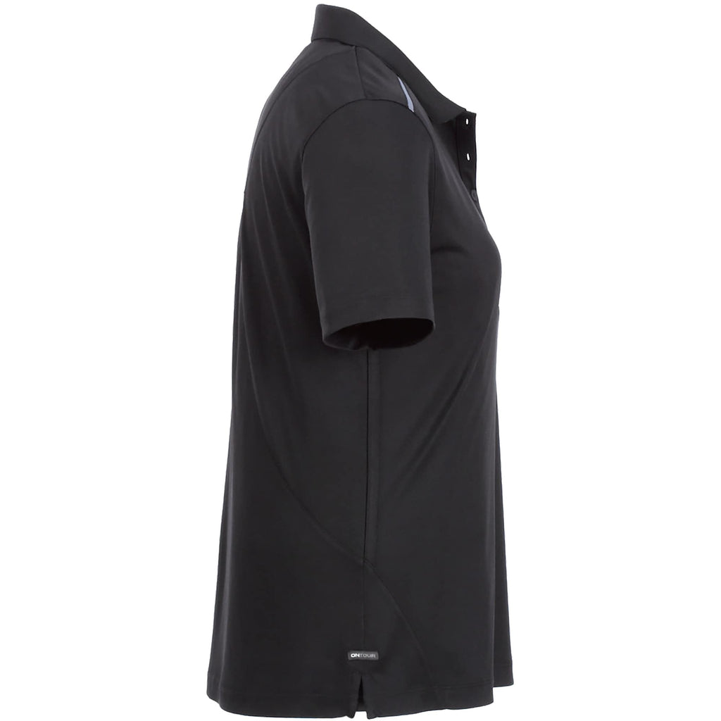Albula Polo with Contrast Collar for Women Transfer - Black/Steel Grey - Right Side