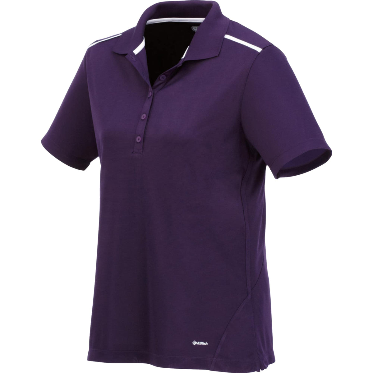 Albula Polo with Contrast Collar for Women Transfer - Dark Plum/White - Front Flat