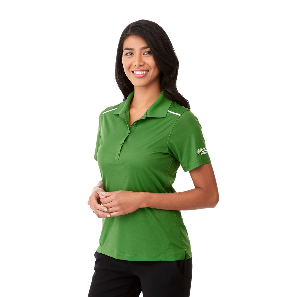 Albula Polo with Contrast Collar for Women Transfer - Juniper/White - On Model