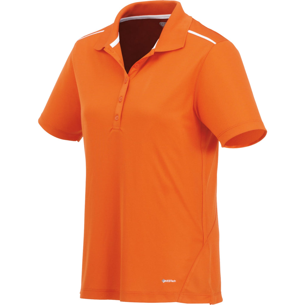 Albula Polo with Contrast Collar for Women Transfer - Saffron/White - Flat
