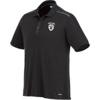 Albula Short Sleeve Polo with Contrast Collar for Men Debossing - Black/Steel Grey - Photo