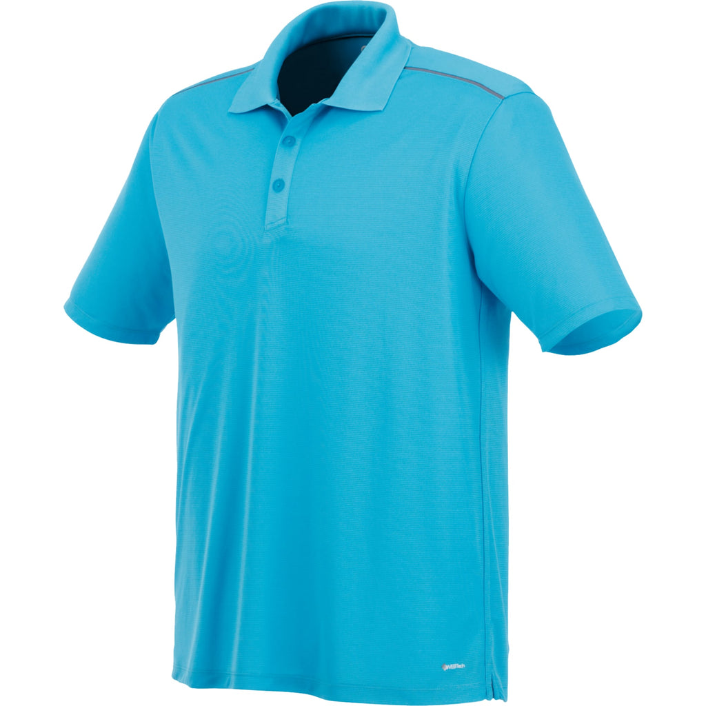 Albula Short Sleeve Polo with Contrast Collar for Men Debossing - Chill/Steel Grey - Flat