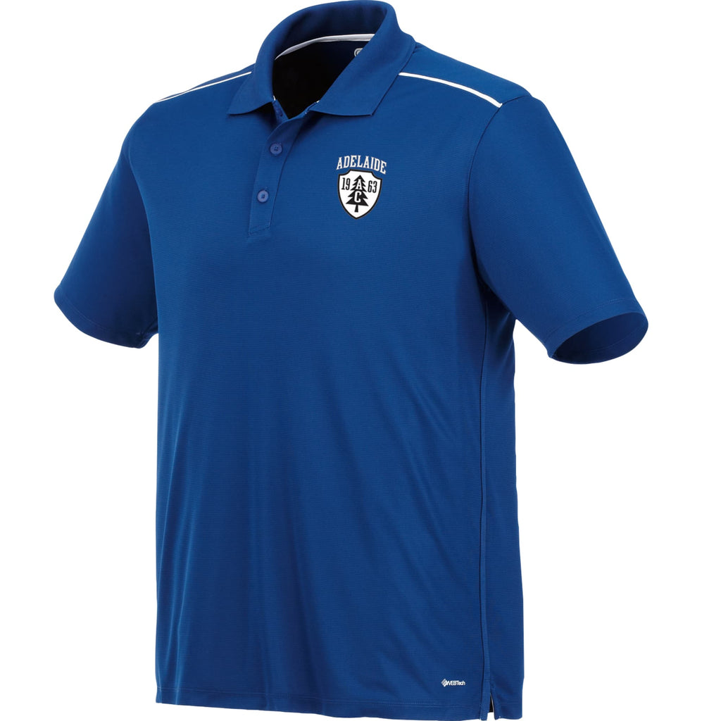 Albula Short Sleeve Polo with Contrast Collar for Men Debossing - Metro Blue/White - Photo