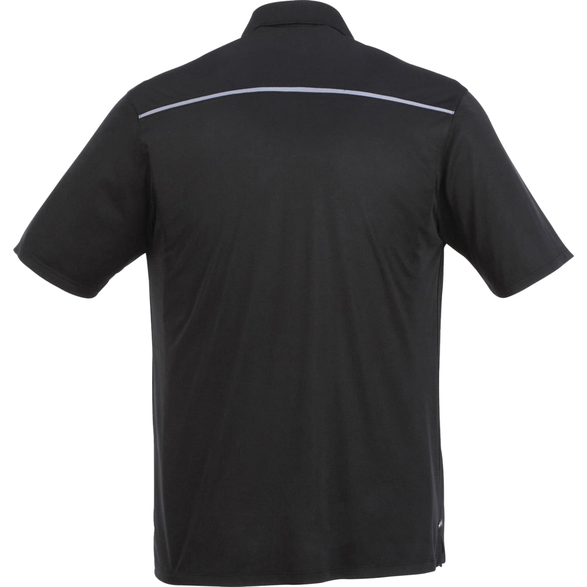 Albula Short Sleeve Polo with Contrast Collar for Men Embroidery - Black/Steel Grey - Back Flat