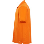 Albula Short Sleeve Polo with Contrast Collar for Men Embroidery - Saffron/White - Left Side