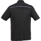 Albula Short Sleeve Polo with Contrast Collar for Men Laser Engraving - Black/Steel Grey - Back Flat