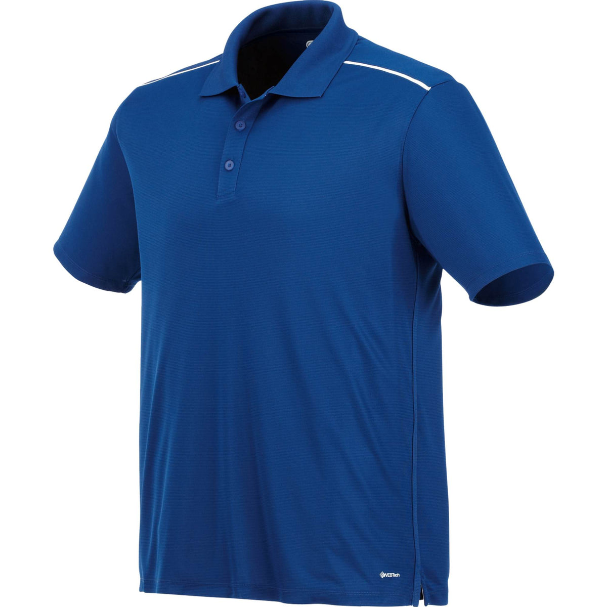 Albula Short Sleeve Polo with Contrast Collar for Men Laser Engraving - Metro Blue/White - Flat 2