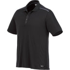 Albula Short Sleeve Polo with Contrast Collar for Men Transfer - Black/Steel Grey - Flat