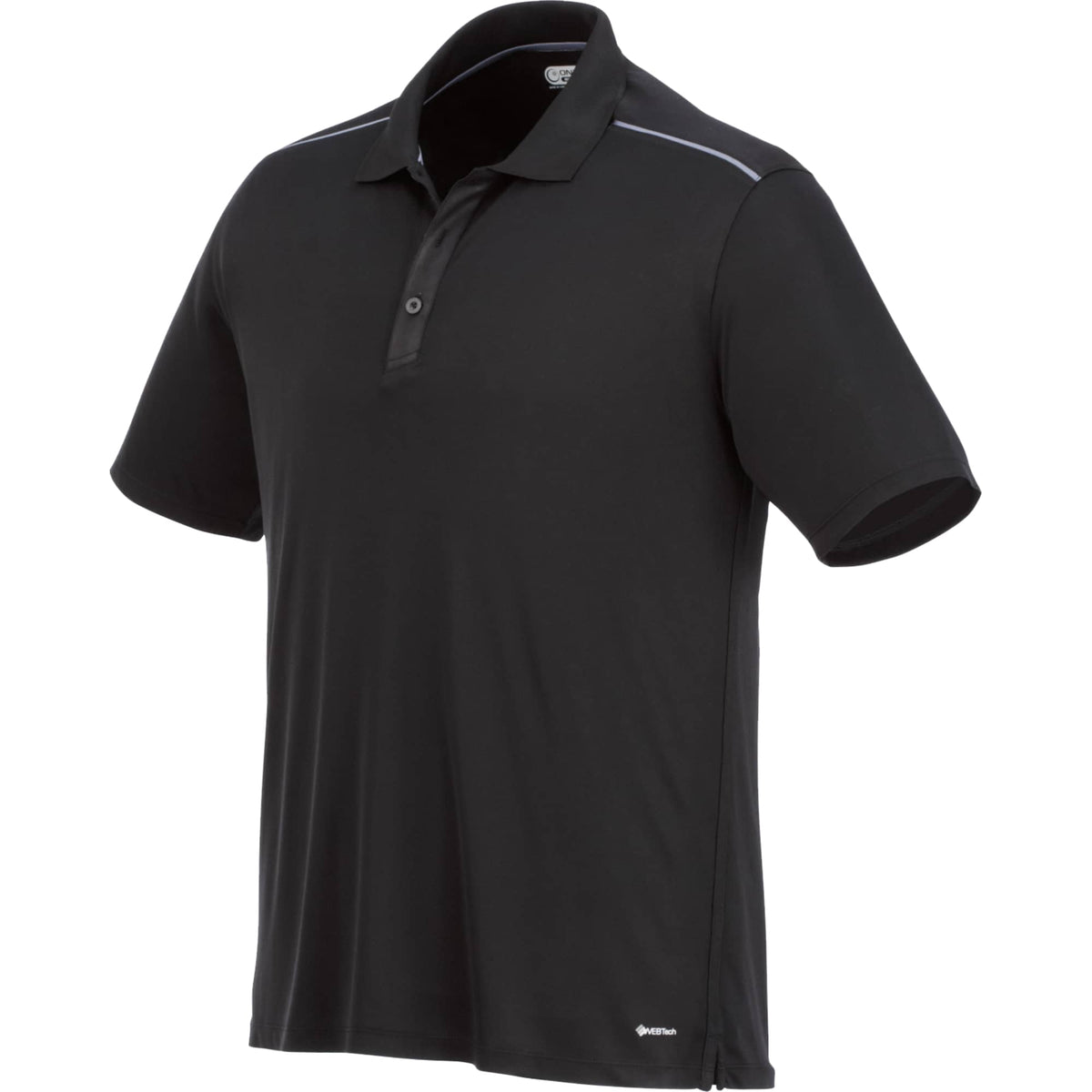 Albula Short Sleeve Polo with Contrast Collar for Men Transfer - Black/Steel Grey - Flat