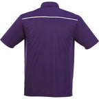 Albula Short Sleeve Polo with Contrast Collar for Men Transfer - Dark Plum/White - Back Flat
