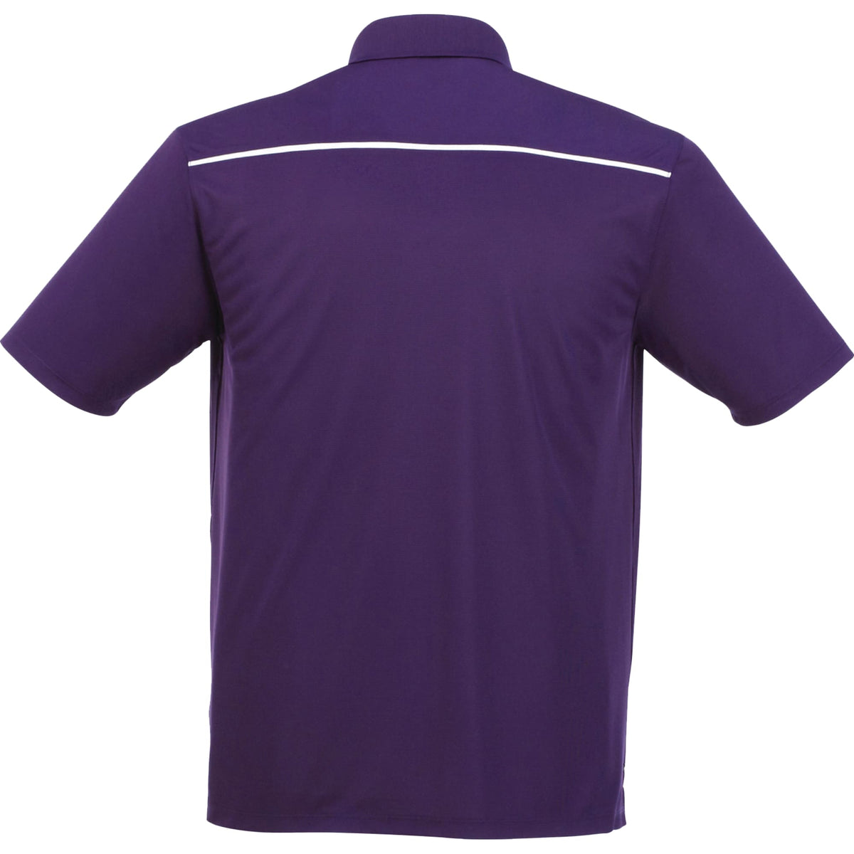 Albula Short Sleeve Polo with Contrast Collar for Men Transfer - Dark Plum/White - Back Flat