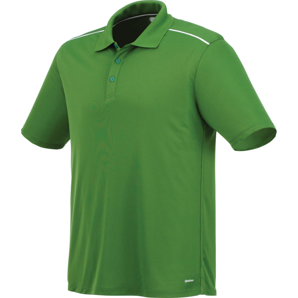 Albula Short Sleeve Polo with Contrast Collar for Men Transfer - Juniper/White - Flat