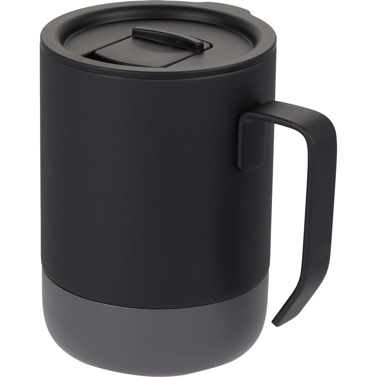 Alexander Vacuum Tumbler with Handle and Slider Lid, 14 oz - Black - Left Angle