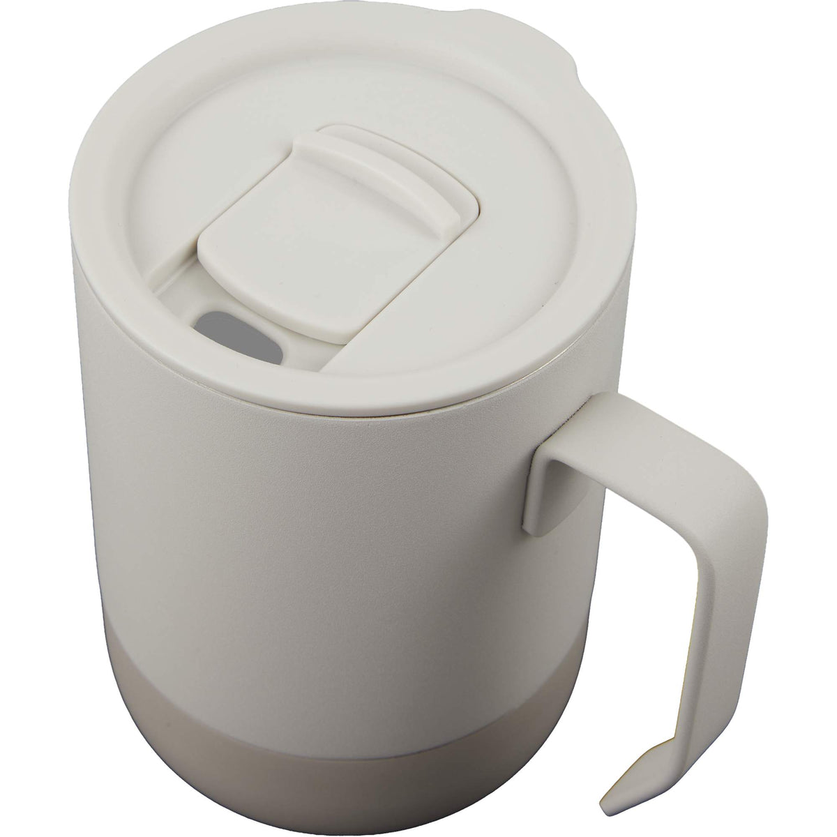 Alexander Vacuum Tumbler with Handle and Slider Lid, 14 oz - Cream - Detail 4