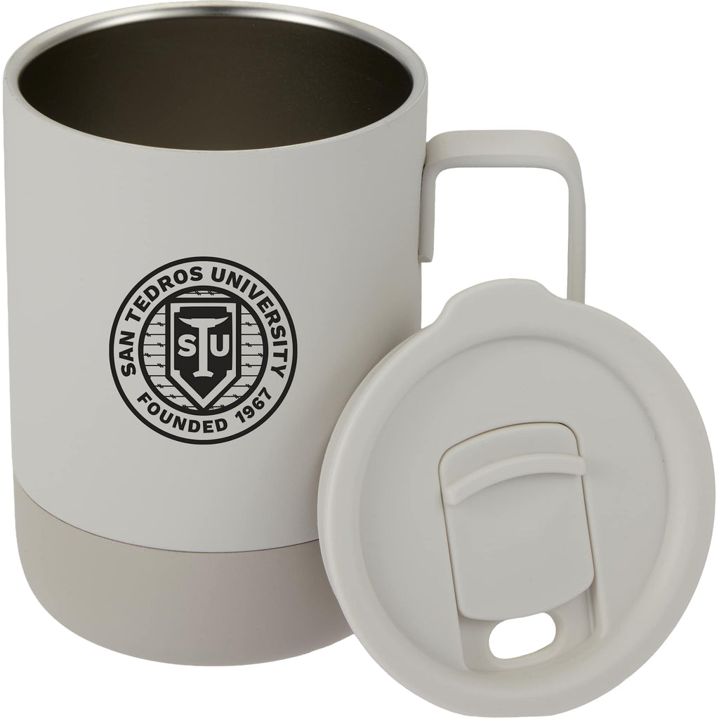 Alexander Vacuum Tumbler with Handle and Slider Lid, 14 oz - Cream - Detail