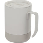 Alexander Vacuum Tumbler with Handle and Slider Lid, 14 oz - Cream - Left Angle