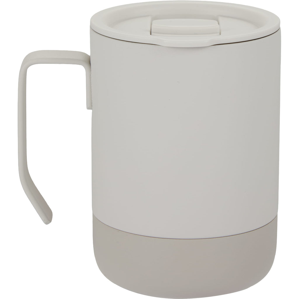 Alexander Vacuum Tumbler with Handle and Slider Lid, 14 oz Laser Engraving - Cream - Back