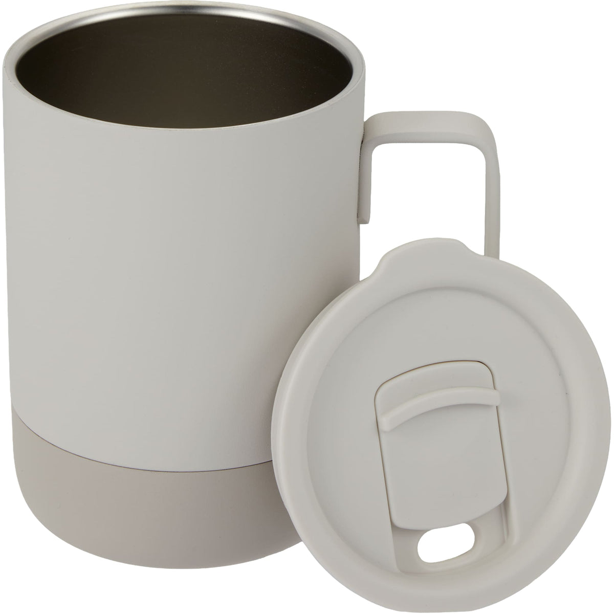 Alexander Vacuum Tumbler with Handle and Slider Lid, 14 oz Laser Engraving - Cream - Detail 2