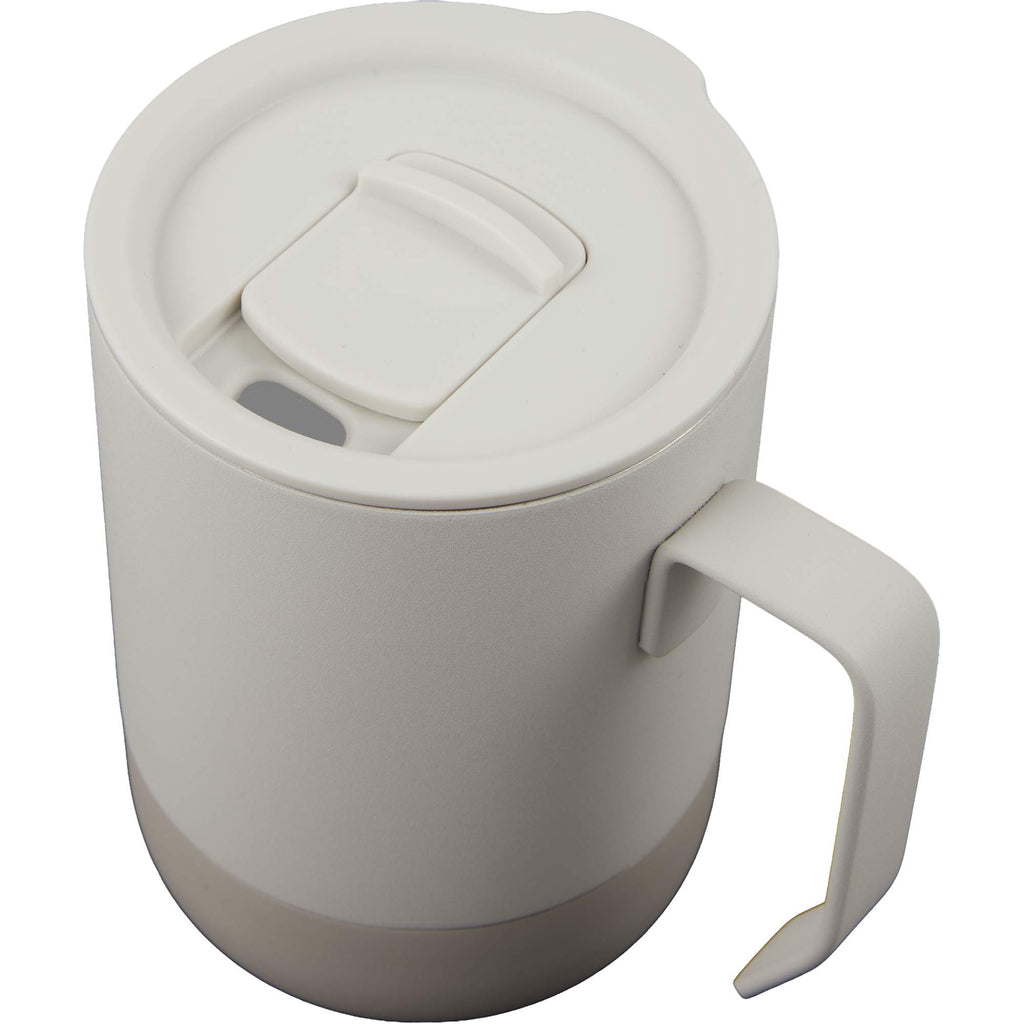 Alexander Vacuum Tumbler with Handle and Slider Lid, 14 oz Laser Engraving - Cream - Detail 4