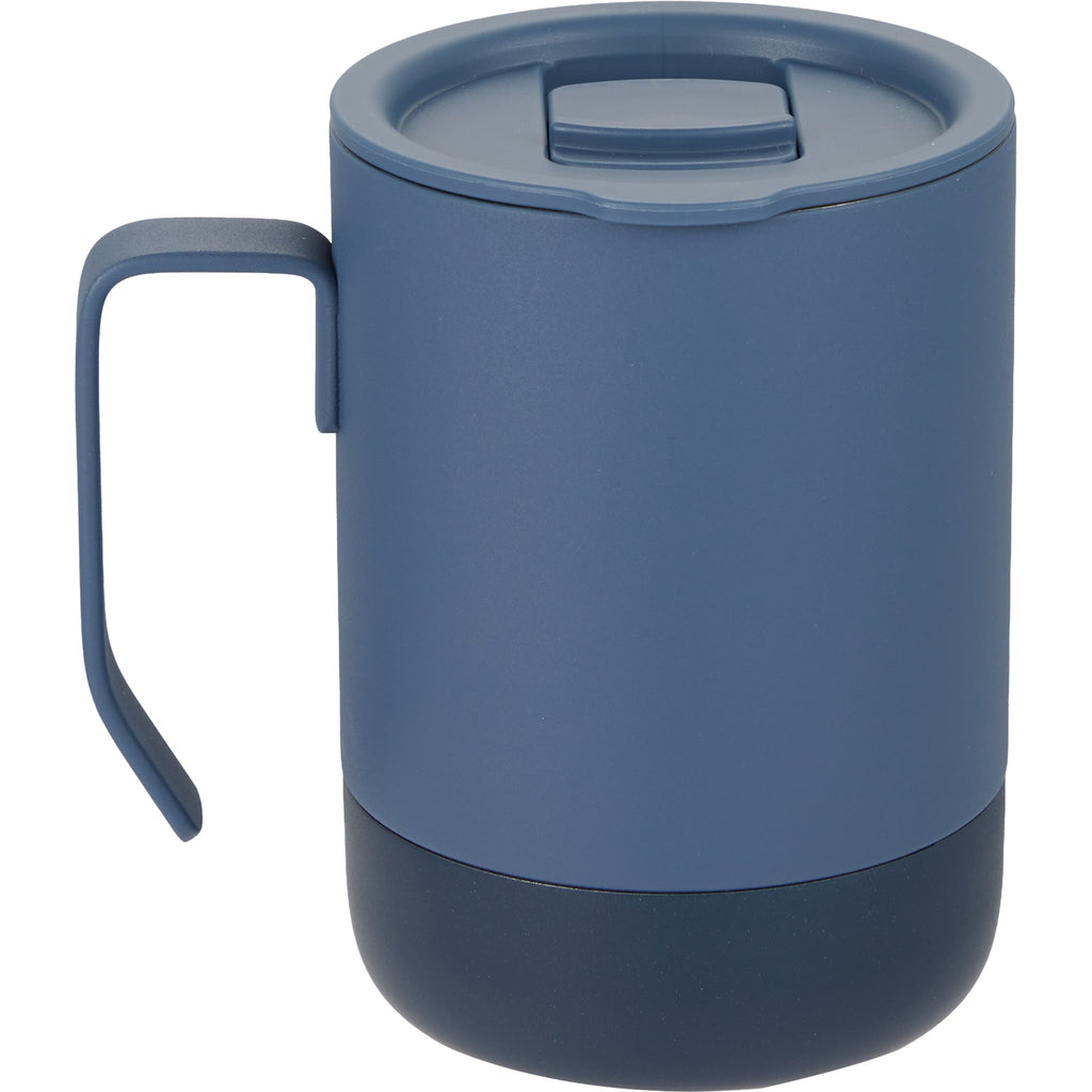 Alexander Vacuum Tumbler with Handle and Slider Lid, 14 oz Laser Engraving - Midnight Blue - Back