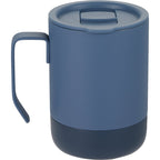 Alexander Vacuum Tumbler with Handle and Slider Lid, 14 oz Laser Engraving - Midnight Blue - Back